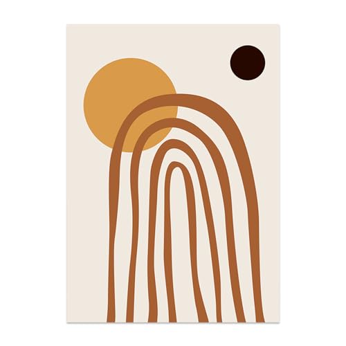 Affiches Abstraites Bohèmes en Toile Graphique Soleil Lune