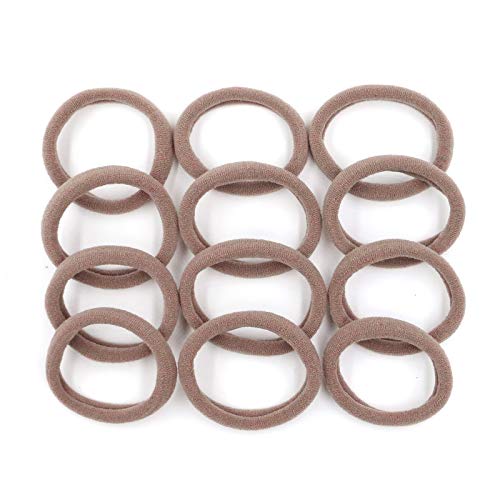 HOYOLS Large Fabric Hair Ties Soft & Gentle Bands Ponytail Holder for Thick Heavy Curly Hair No Slip No Damage Seamless Scrunchies Headbands 100 Pcs (Caramel) - Image 4