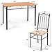 Tangkula 5 Piece Dining Table Set, Vintage Wood Top Padded Seat Dining Table and Chairs Set, Home Kitchen Dining Room Furniture