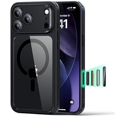 ESR for iPhone 17 Pro Max Case, Camera Control Cover, Compatible with MagSafe, Shockproof Military-Grade Protection, Magnetic Phone Case for iPhone 17 Pro Max, Classic Hybrid Case, Clear Black