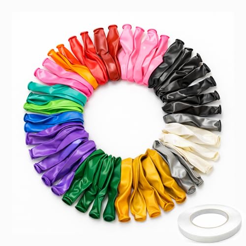 Arister Rainbow Balloons 50 Pack 12 Inch Multicolour Latex Assorted Bright Party Balloons for Kids Birthday Decorations Baby Shower Wedding Gender Reveal Graduation & Event Decorations