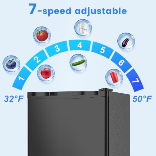 Image of Electactic 1.6 Cu.ft Mini Fridge - Compact Reversible Door Refrigerator with Adjustable Thermostat, Ultra-Quiet Operation, Ideal for Office, Dorm, Bedroom, Apartment (Black)