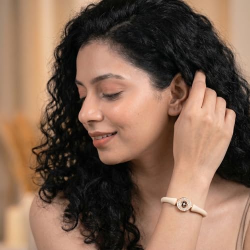 Image of Sterling Silver 925 Wrestband Bracelet for Women, Rose Gold, Rhodium Polished, Crystal Charm, Everyday Wear