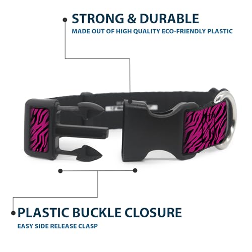 Collier chien réglable 16-58.4 cm Buckle Down fuchsia écran large Medium - 5