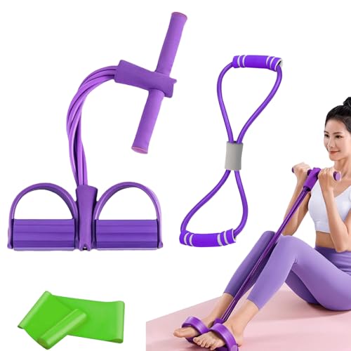 XoeLLe Entrenador Abdominal con Banda de Resistencia de Figura 8 y Banda Elástica, Equipo de Entrenamiento de Abdominales, expansor de Cuerpo...