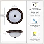 DESIGNERS FOUNTAIN 2-Light Flush Mount Ceiling Light, 11 Inch Lighting Fixture for Kitchen, Bedroom, Bathroom, and Hallway, White Alabaster Glass, Oil Rubbed Bronze, 1257S-ORB-AL - Image 4