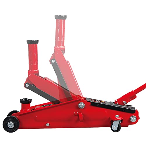 Big Red Tam83006 Torin Hydraulic Trolley Service/Floor Jack With Extra Saddle (Fits: Suvs And Extended Height Trucks), 3 Ton (6,000 Lb) Capacity, Red #TOP3