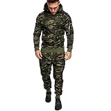 Sinifer Men's Tracksuit Set Camouflage Sweatshirt Sweatsuits Athletic Sweatpants Solid Patchwork War