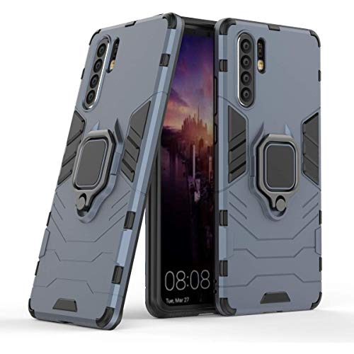 Anreixx Case Compatible with Huawei P30 Pro, Military Grade Armor Phone Case with Car Mount Kickstand, Hard PC and Soft TPU Dual-Layer Full Body Protective Case Blue