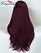K'ryssma Ombre Burgundy 99j Lace Front Wig Long Light Yaki Synthegic Wigs High Density L Part Deep Wine Red Lace Wigs for Women Heat Resistant