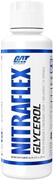 GAT SPORT Nitraflex Glycerol Liquid Pre-Workout Stim & Caffeine Free, Beta-Alanine, Betaine, Electrolytes, Extreme Hydration, Pumps & Endurance,16 oz, Unflavored