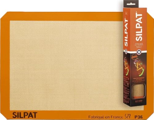 Silpat Premium Non-Stick Silicone Baking Mat, Half Sheet Size, 11-5/8 x 16-1/2, Orange