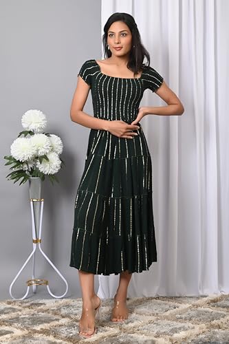 Image of IQRAAR Dress for Women Printed Midi Dress