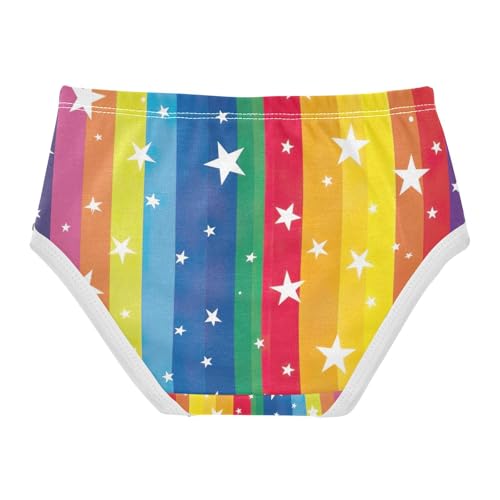 Underwear Girls, Rainbow Stripe Toddler Girl Briefs, Cotton Underwear for Girls, 2T–8 Years2