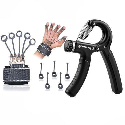 Image of ODDISH Way to Fitness Adjustable Hand Grip Strengthener with Finger Exerciser Combo, Forearm, Wrist & Grip Trainer for Home Gym Workout Equipment for Men & Women (Adjustable- 5-60 Kg)