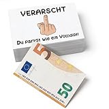 Anruzon Lustige Strafzettel für Falschparker Auto Gadgets, schlecht geparkt Rot 50€ Geldschein-Design - Scherzartikel für Autofahrer Falschparker Karten - Du parkst wie ein...