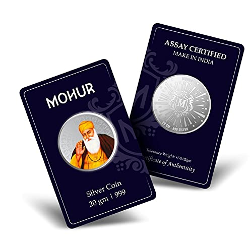 MOHUR Sikh Guru Nanak 20 Gm Silver Coin Coloured (999) Pure Silver - Image 4