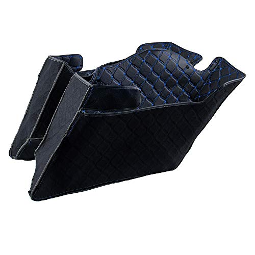 Forro para alforjas Moto Onfire, costura azul, compatible con Advanblack Stretched Saddlebags (2013 y anteriores) miniatura 2