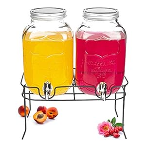 Sendez 2x4L Glas Getränkespender mit Metallständer