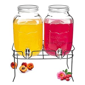 Sendez Dispenser per bevande, 2 x 4 litri, erogatore per acqua