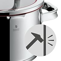 WMF Function 4 Kochtopf klein 20cm, Glasdeckel, Bratentopf Induktion 2,5l, Cromargan Edelstahl poliert, 4 Abgießfunktionen, Innenskalierung, rot – Ansicht 9