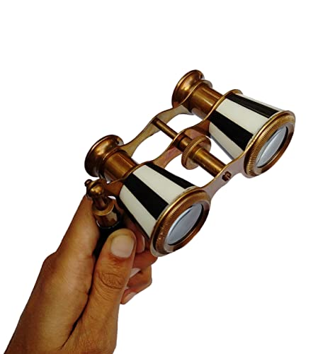 Binoculares Opera 2.5"latón y nácar para niños y adultos miniatura 6