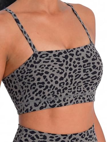 Image of Sunzel Adjustable Straps Sports Bra Padded Yoga Crop Top Light Support | Buttery Soft, Wireless, Adjustable Spaghetti Straps, Removable Pads, Bandeau Bra with Straps, Workout Gym Daily Wear