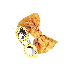 2Pcs/Set Pet Dog Bow Headband Sunflower Sunglasses Cute Summer Beach Pet Accessories Dog Cat Party Costume Photography Props 2Pcs/Set Pet Dog Bow Headband Sunflower Sunglasses Cute Summer Beach Pet Accessories Dog Cat Party Costume Photography Props