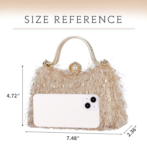 Image of Clutch Purse for Women, Evening Bag with Removable Chain Strap Elegant Handbag for Wedding /Prom /Cocktail /Party