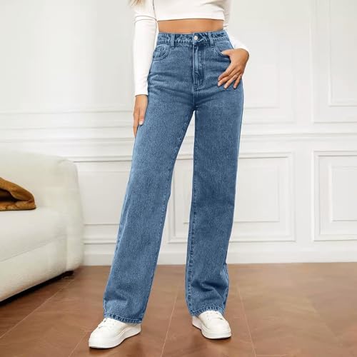 Women's Wide Leg Boyfriend Jeans Straight Leg Denim Pants Low Rise Baggy Fashion Casual Loose Jeans Trousers2