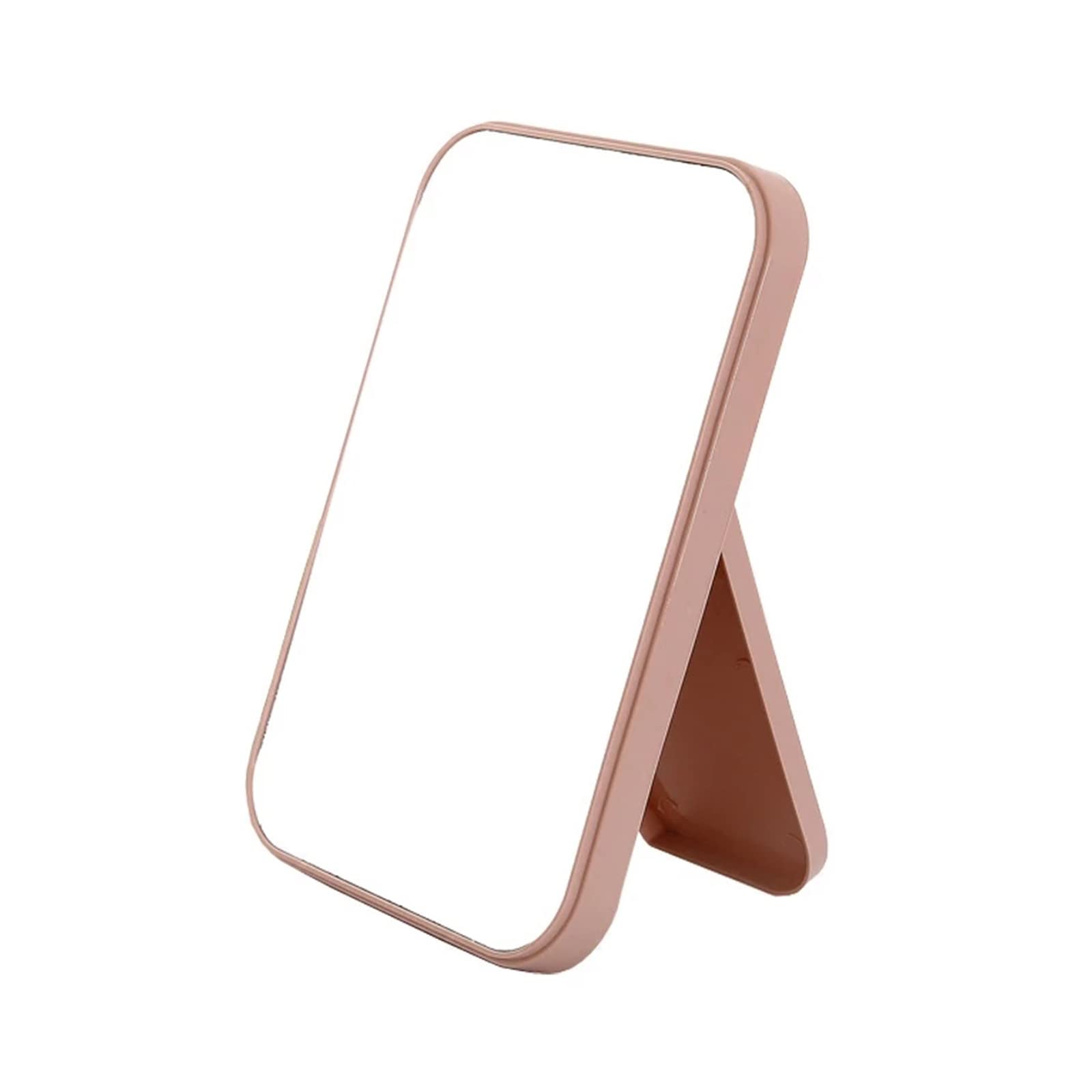 Makeup Mirror Rectangular Vanity Mirror with Folding Bracket Table Desk Mirror with Stand for Girl Women Desktop Simple Dressing Mirror (Pink)-image-49