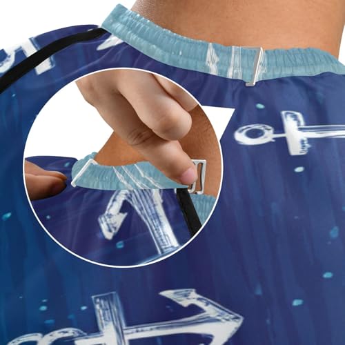 Capa para barbería impermeable azul ancla náutica 55x65 in miniatura 6
