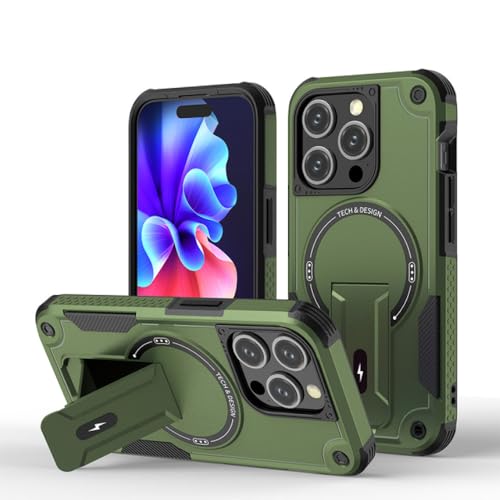 Coque magnétique avec support pour iPhone 15 Pro antichoc rigide