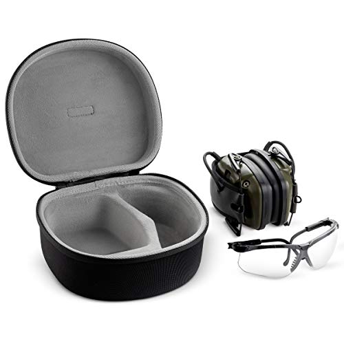 Caseling Earmuff & Glasses Case. Fits Walker's Razor Slim, Howard Leight By Honeywell Impact Sport Sound Amplification Electronic Shooting Earmuff. & Genesis Sharp-Shooter Safety Eyewear Glasses. #TOP1