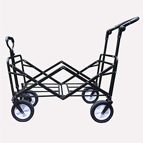 CRBUDY Robuster, zusammenklappbarer Gartenwagen, zusammenklappbarer Bollerwagen, zusammenklappbarer Ziehwagen, Handwagen, Strandwagen, zusammenklappbarer Karren, Wagen, LKW (B) – Bild 5