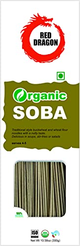 Image of Red Dragon Japanese Soba Noodles Fresh And Delicious Organic Tasty Cuisine 300Gm (Pack Of 1) |No Preservatives, Vegetarian