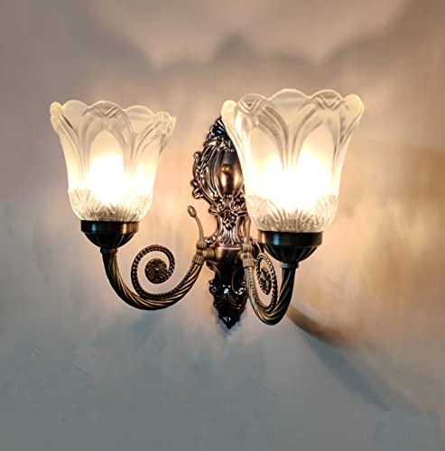 Image of SINOMAN Black Antique Designer Imported Wall Light Wall lamp for Bedroom, Living Room,Kitchen, Bars, malls, Besides The Bed, Balcony Home Decoration (Double) (Without Bulb)