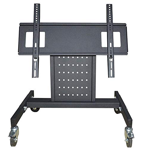 Rostfreier Stahl TV Halterung Höhenverstellbar für 32-65 Zoll Bildschirme,Schwarz TV Rack mit Rollen bis 45KG Höhenverstellbar Neigbar, Max VESA