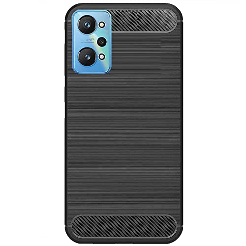 Image of Dashmesh Shopping Shockproof Back Case Cover for Realme GT Neo 2 (Carbon Fiber Brushed | Rubber | Black)