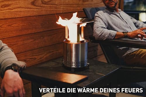 Solo Stove Mesa XL Wärmeverteiler | Erweitert den Wärmeradius um 60 cm, Outdoor Heizstrahler, Robustes Tischkamin Zubehör mit Tragetasche, Bis zu 14°C mehr Wärmer Edelstahl, Dm.: 26, 7 cm, 3, 2 kg-2
