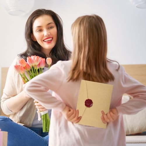 40 Stück Vintage-papier Umschläge Briefpapier Set, Vintage Briefpapier mit Umschlag Set mit 12 Kraftpapier Umschläge, 16 Briefpapier und 12 Wachssiegel-aufkleber, für Hochzeit, Geburtstag