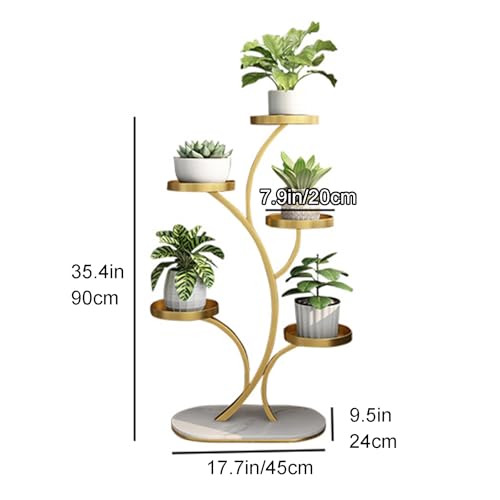 Support à plantes avec grande étagère d'angle dorée pour optimiser l'espace extérieur - 5