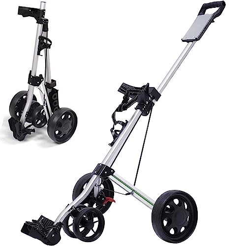 Carrito de golf de 3 ruedas con freno de pie y correas ajustables para lugares de entrenamiento de golf