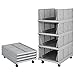 Bossjoy Juego de 4 organizadores apilables para armario (fácil de abrir y plegar, de plástico), para el hogar, dormitorio, cocina, color gris