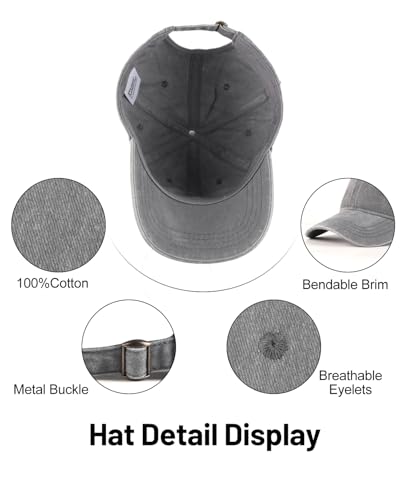 Image of XXL Baseball Cap For Big Heads, Soft Crown Washed Dad Hat, Oversized Denim Cap For Men Women Golf, Travel, Daily Wear