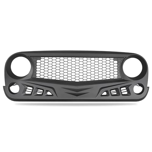 Kit carrosserie grille calandre avant noir mat avec masque de pare-choc Jeep Wrangler JK