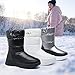 Womens Winter Boots Snow Boots For Women Black Mid Calf Platform Boots Warm Fur Fashion Slip On Boots(Black,US8)