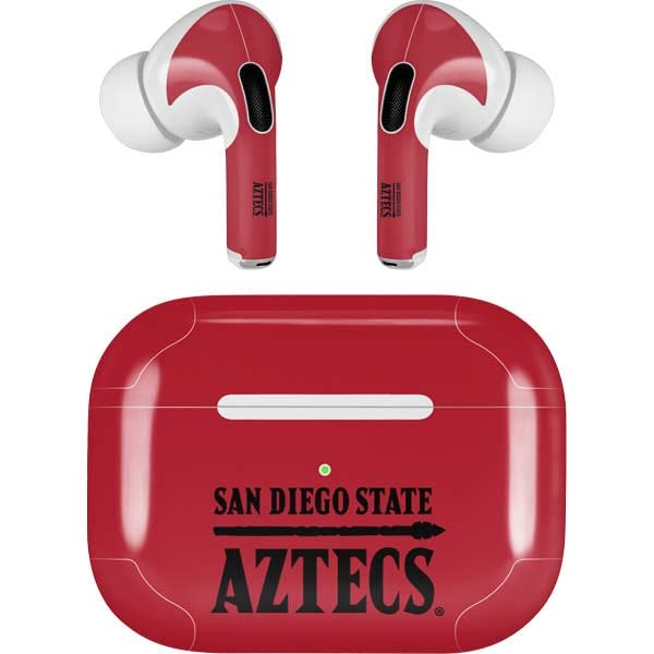 Skinit Decal Audio Skin Compatible with AirPods Pro 2nd Gen - Officially Licensed San Diego State University Logo Red Design
