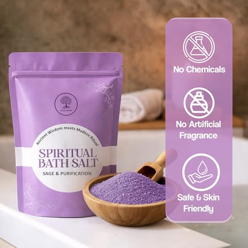 Image of Sage & Purification Spiritual Bath Salt 200g Negativity Removal, Aura Cleansing & Energy Protection Ritual Soak | Stress Relief, Detox & Spiritual Healing Bath