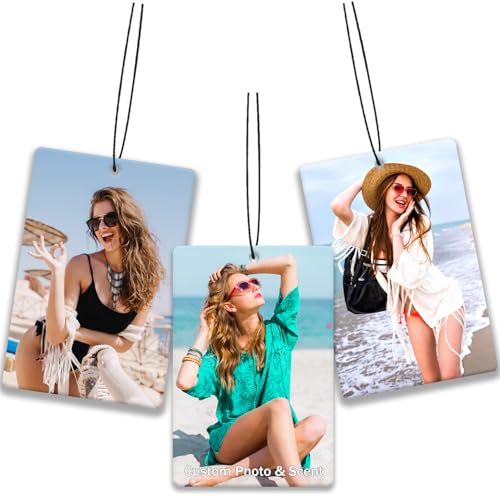 Custom Air Freshener for Car Personalized Air Fresheners Custom Double Sided photo Air Freshener for Wardrobe Bathroom and Hanging Ornaments (Rectangle)